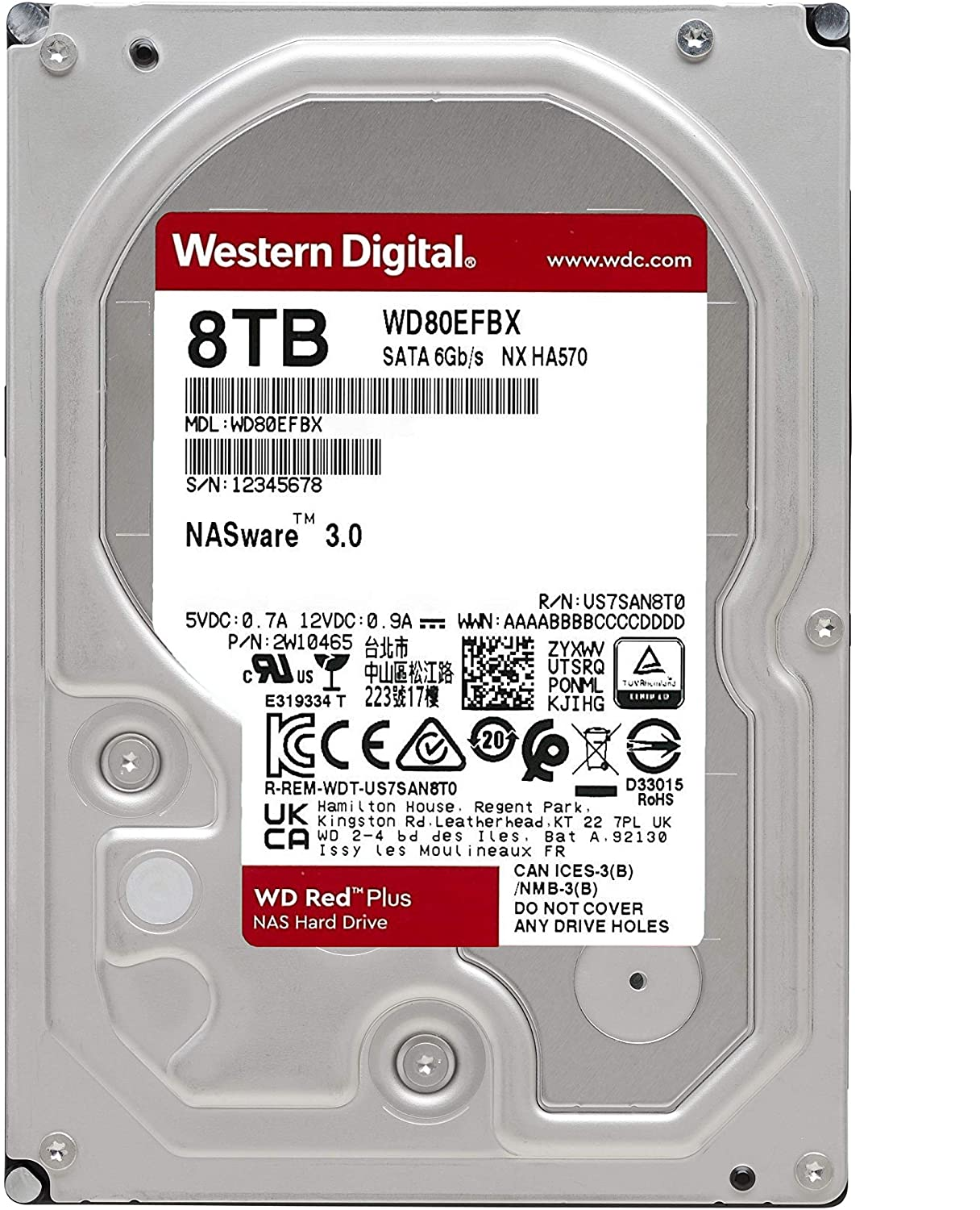 Western Digital 8tb Wd Red Plus Nas Internal Hard Drive Hdd 7200 Rpm